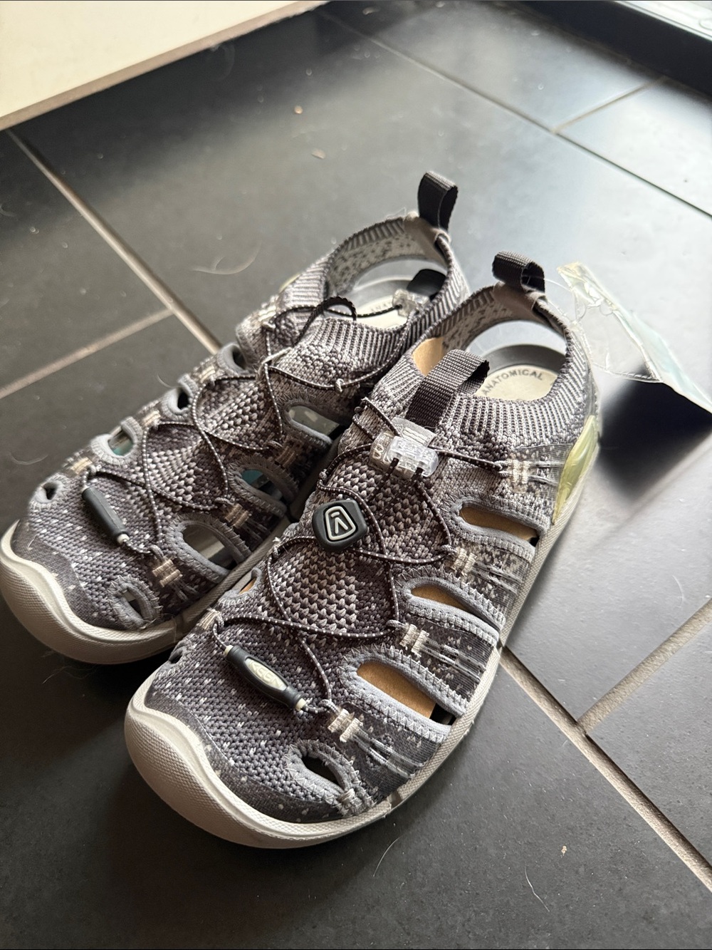 Keen Women’s Gray Knit Water Shoes with Bungee Lace